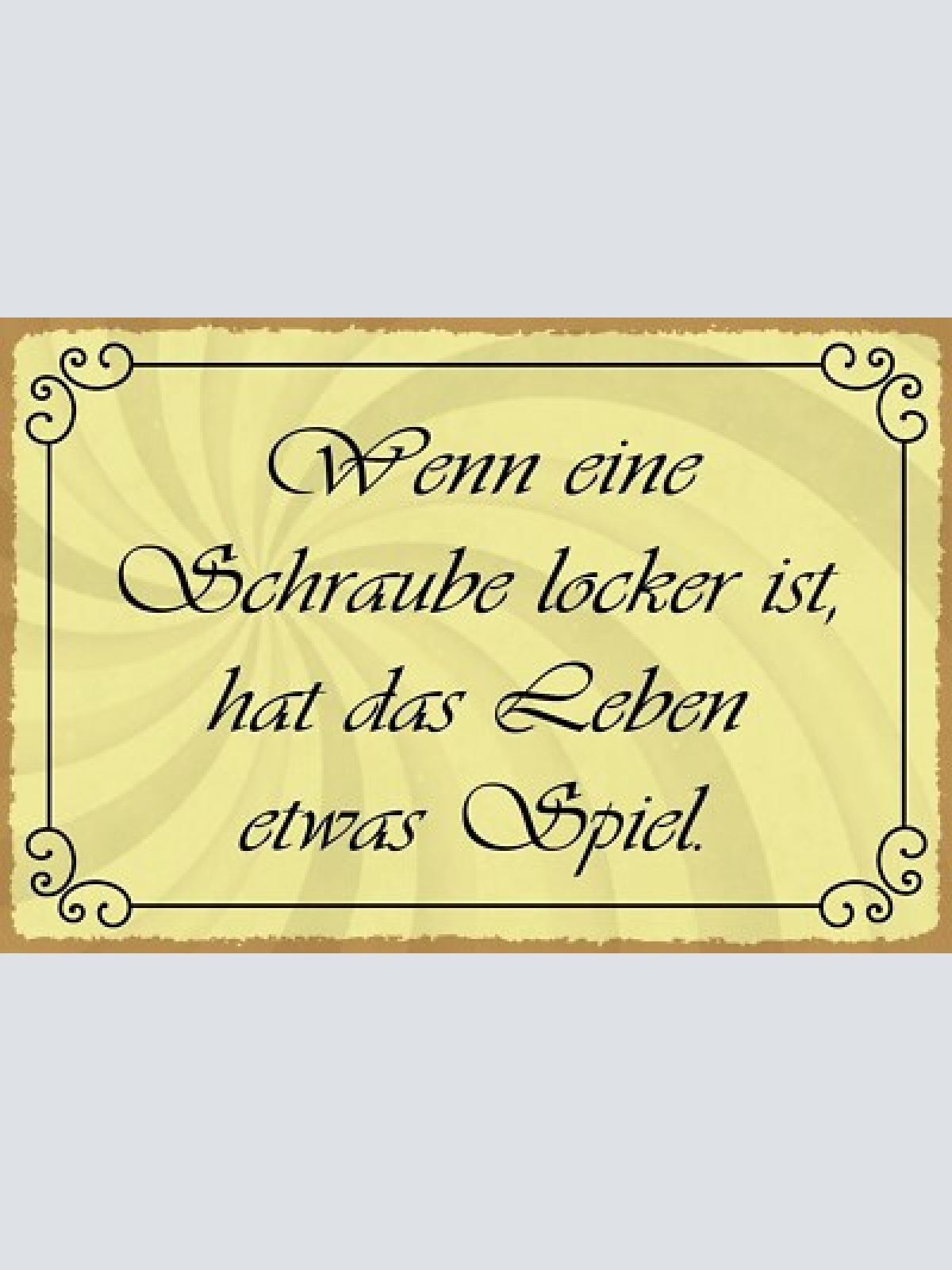 Nostalgie schild schraube locker leben spiel 12x18 / 20x30 / 30x40 blech od.holz