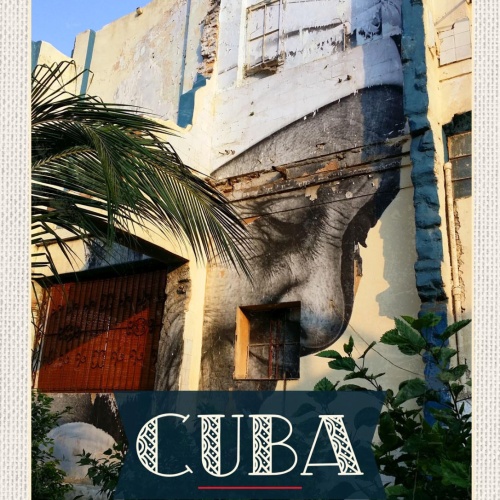 Schild Cuba Kuba Gebäude Haus Garten 12x18 20x30 30x40 Blech od. Holz