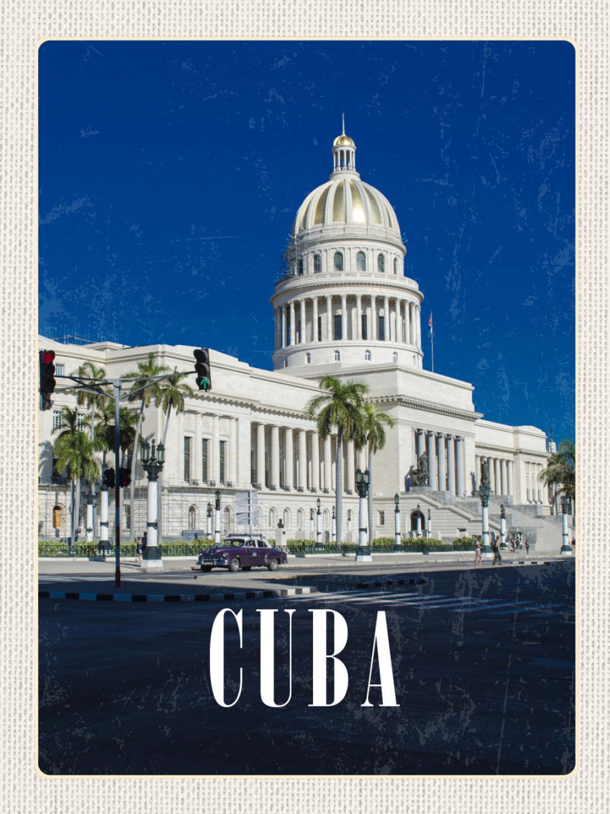 Schild Cuba Kuba Havanna Kapitol Capitolio Gebäude 12x18 20x30 30x40 Blech/Holz