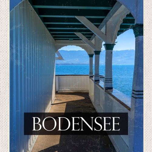 Schild Bodensee Fischersteg D A CH 12x18 20x30 30x40 Blech od. Holz