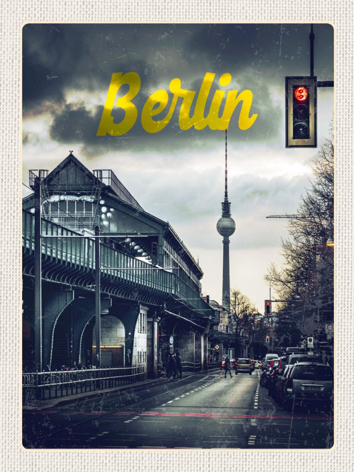 Schild Berlin Deutschland Bahnhof Eisenbahn 12x18 20x30 30x40 Blech od. Holz