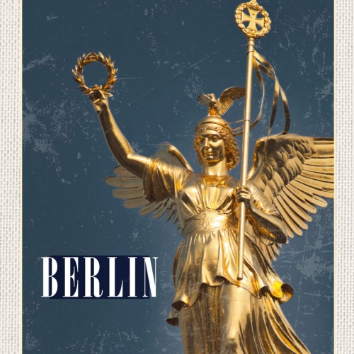 Schild Berlin Deutschland Siegessäule 12x18 20x30 30x40 Blech od. Holz