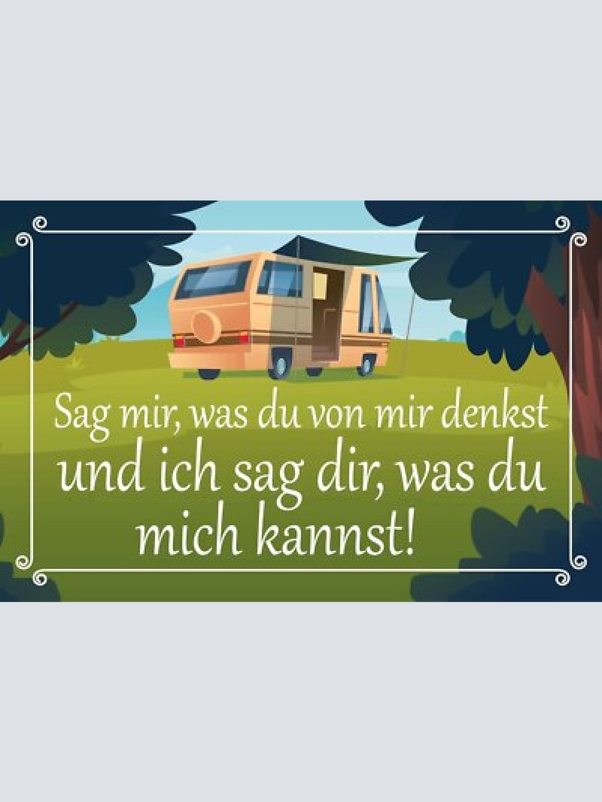 Nostalgie schild denken meinung camping 12x18 / 20x30 / 30x40 blech od. holz