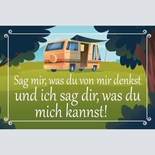 Nostalgie schild denken meinung camping 12x18 / 20x30 / 30x40 blech od. holz