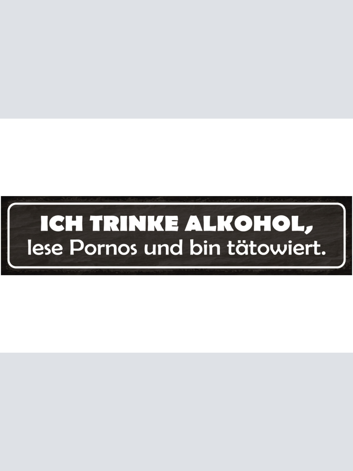 Schild Ich Trinke Alkohol Lese Pornos Bin Tätowiert Tattoo 46 x 10 Blech od.Holz
