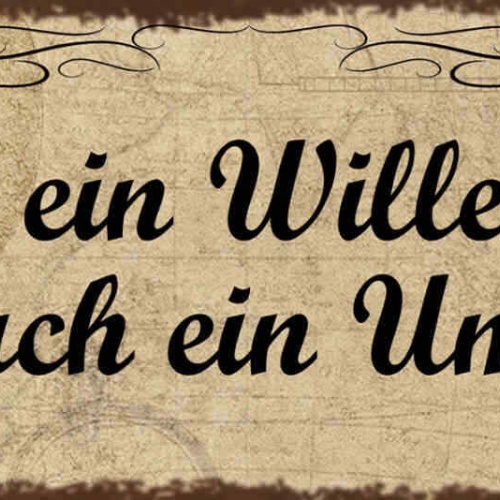 Schild Wo Ein Wille Ist Ist Auch Ein Weg Leben Ziel Erfolg 27x10 Blech od.Holz