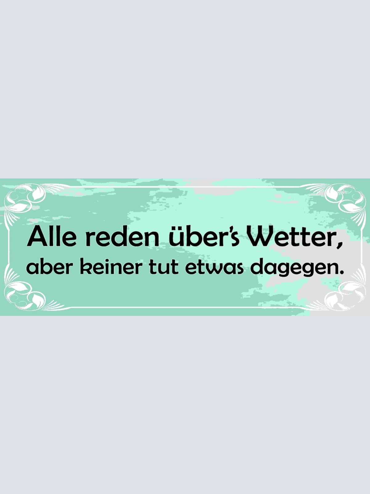 Schild Alle Reden Über's Wetter Aber Keiner Tut Was Dagegen 27x10 Blech od.Holz