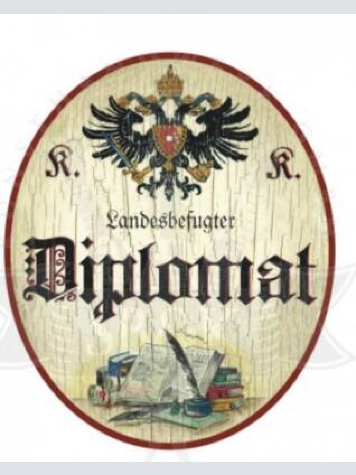 Kuk nostalgie holzschild  landesbefugter diplomat