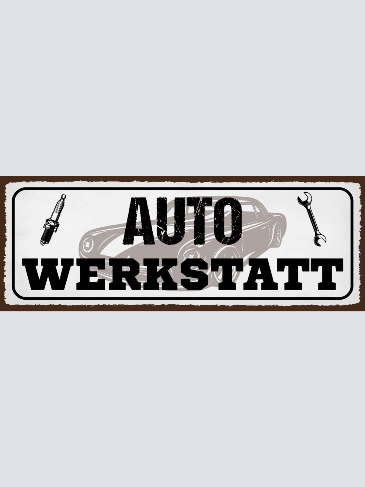 Schild Auto Werkstatt Mechaniker Bastler Tuning Reparatur 27x10 Blech od.Holz