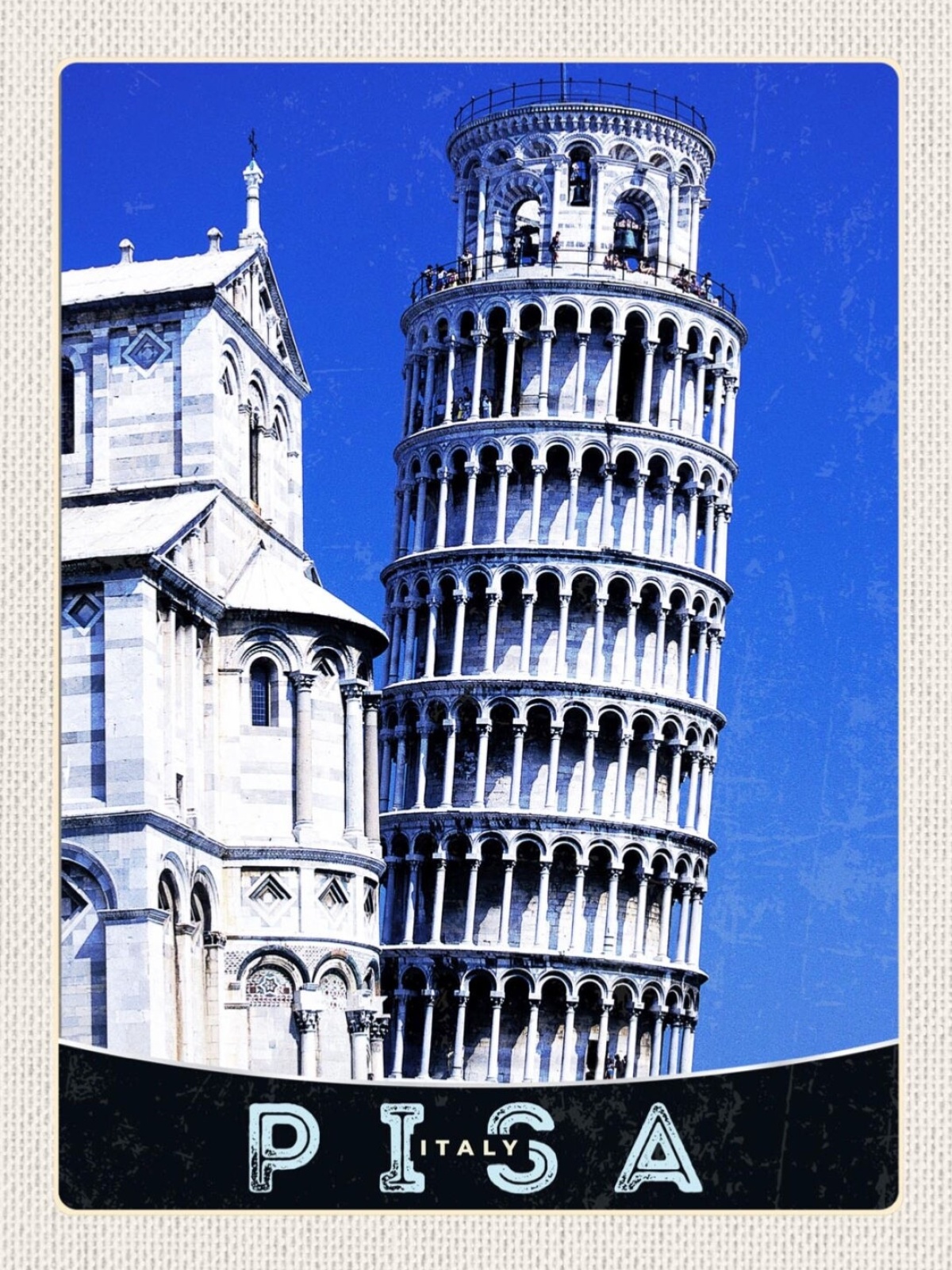 Schild Pisa Italy Italien Schiefer Turm Gebäude 12x18 20x30 30x40 Blech/Holz