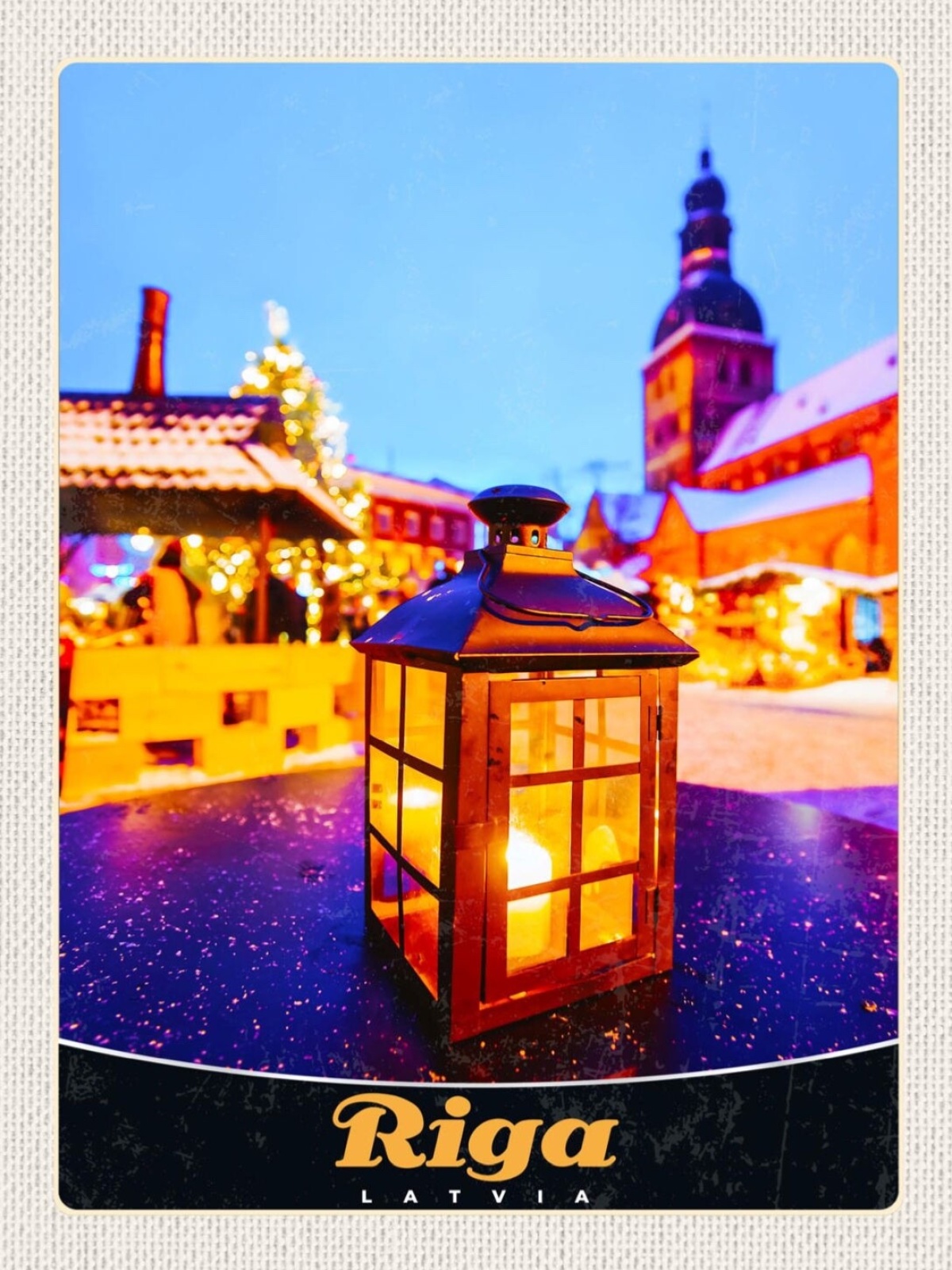 Schild Riga Latvia Lettland Laterne Markt 12x18 20x30 30x40 Blech od. Holz