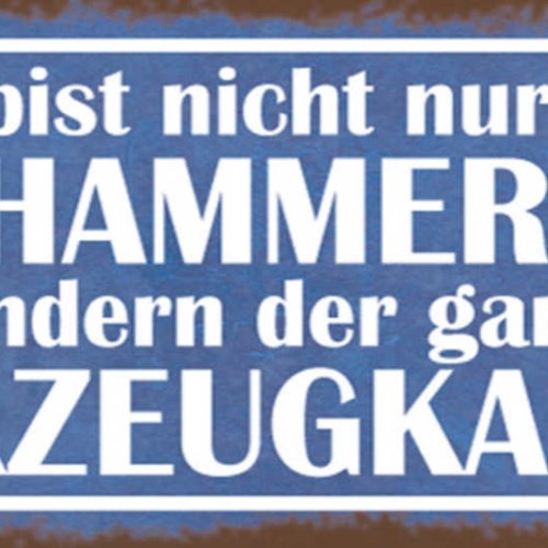 Schild Du Bist Nicht Nur Der Hammer Sondern Der Ganze Werkzeugkasten 27x10