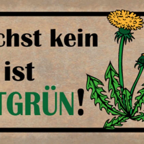 Schild Hier Wächst Kein Unkraut Das Ist Begleitgrün Garten 27x10 Blech od.Holz