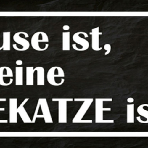 Schild Zuhause Ist Wo Meine Mieze Katze Ist Haustier Liebe 27x10 Blech od.Holz