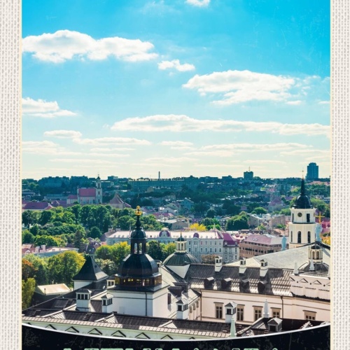 Schild Lithuania Litauen Großfürstl.Schloss Vilnius 12x18 20x30 30x40 Blech/Holz