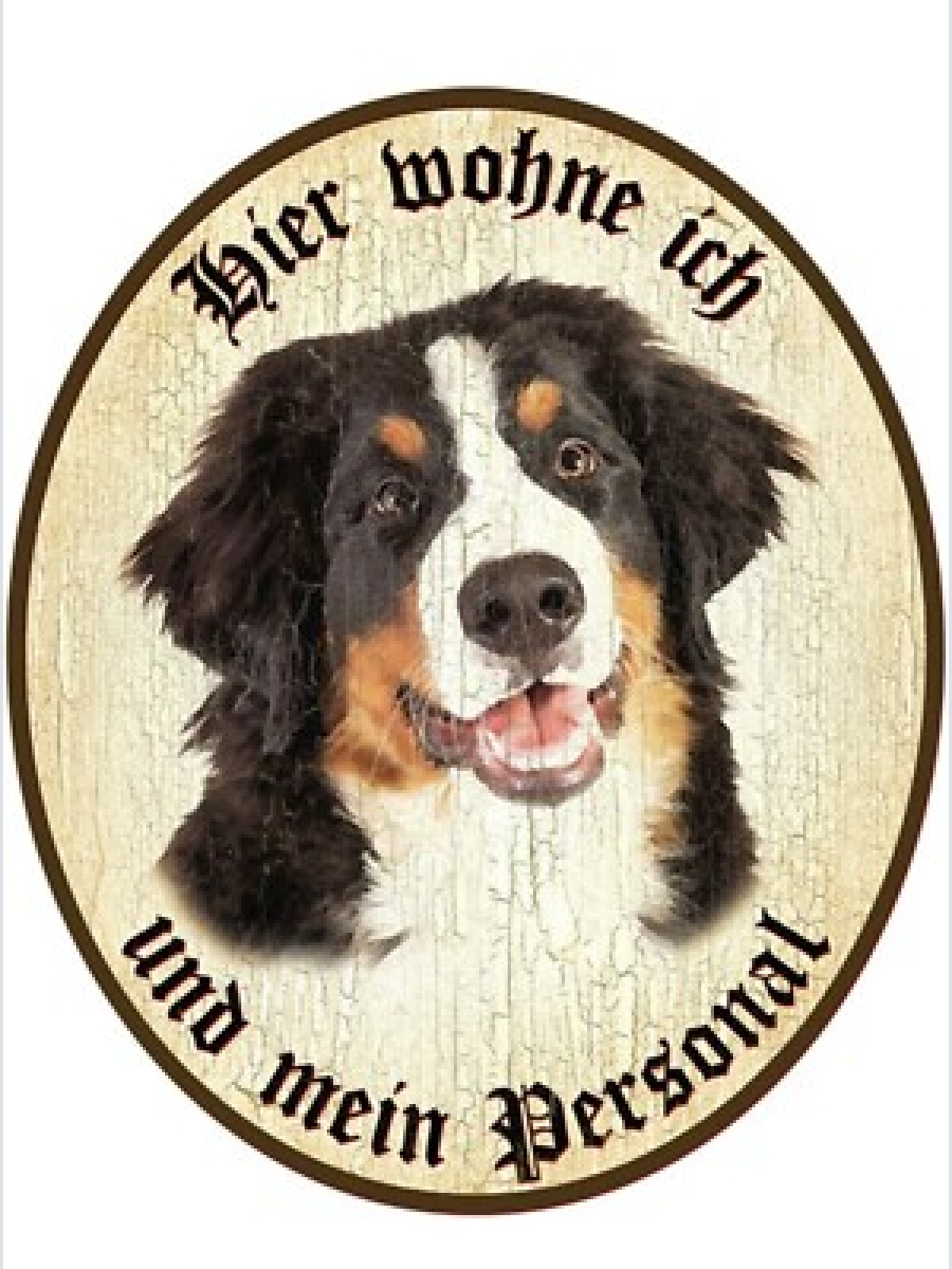 Kuk nostalgie türschild berner sennenhund hier wohne ich und mein personal