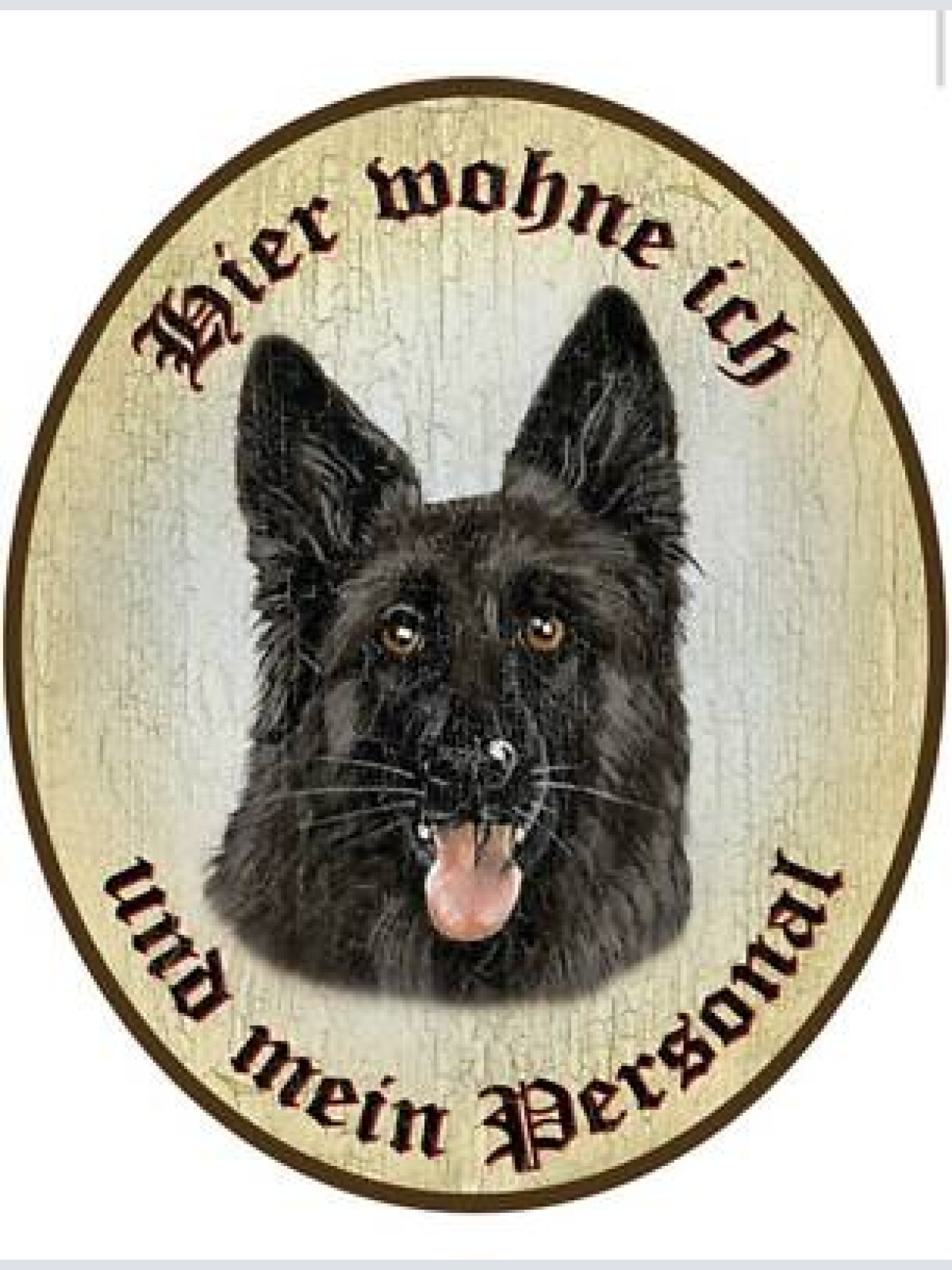 Kuk nostalgie türschild schwarzer schäferhund hier wohne ich und mein personal