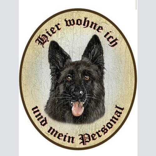 Kuk nostalgie türschild schwarzer schäferhund hier wohne ich und mein personal