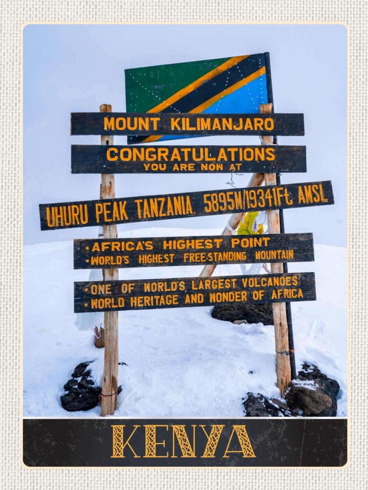 Schild "Kenya" Tansania Mt. Kilimanjaro Berg Afrika 12x18 20x30 30x40 Blech/Holz