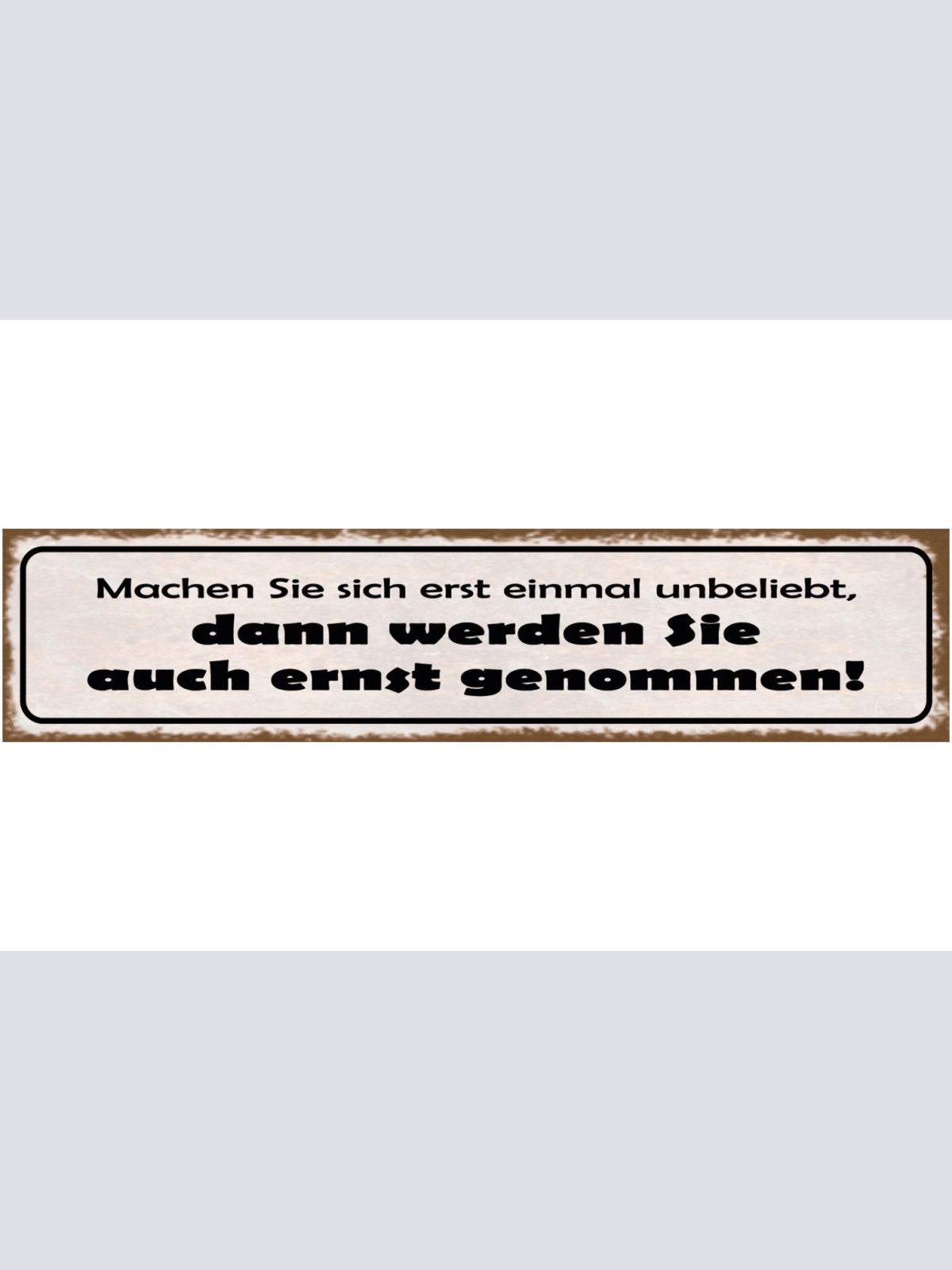 Schild Machen Sie Sich Erstmal Unbeliebt Ernst Genommen 46 x 10 Blech od. Holz