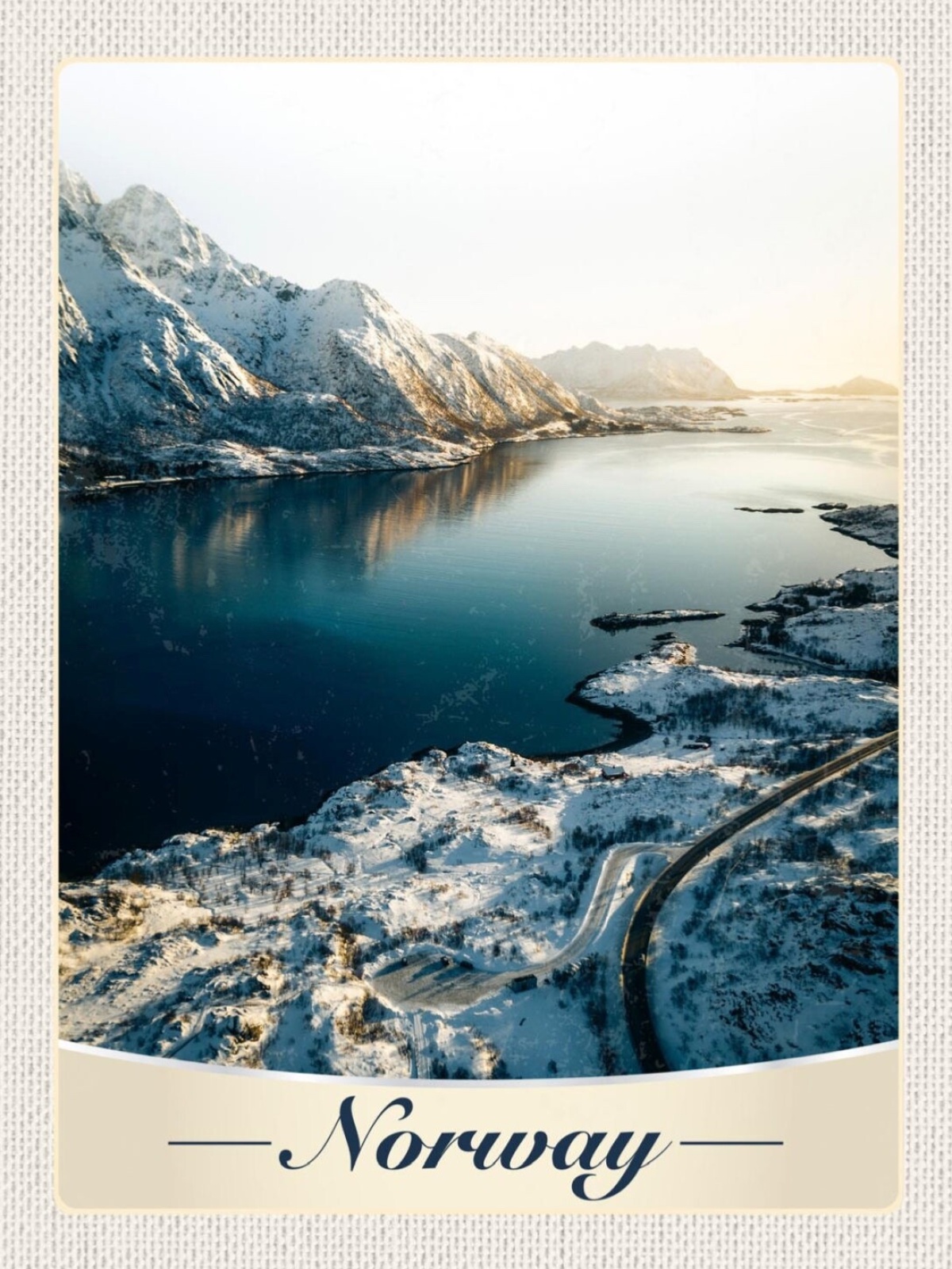 Schild Norway Norwegen Lofoten Insel Schnee 12x18 20x30 30x40 Blech od. Holz