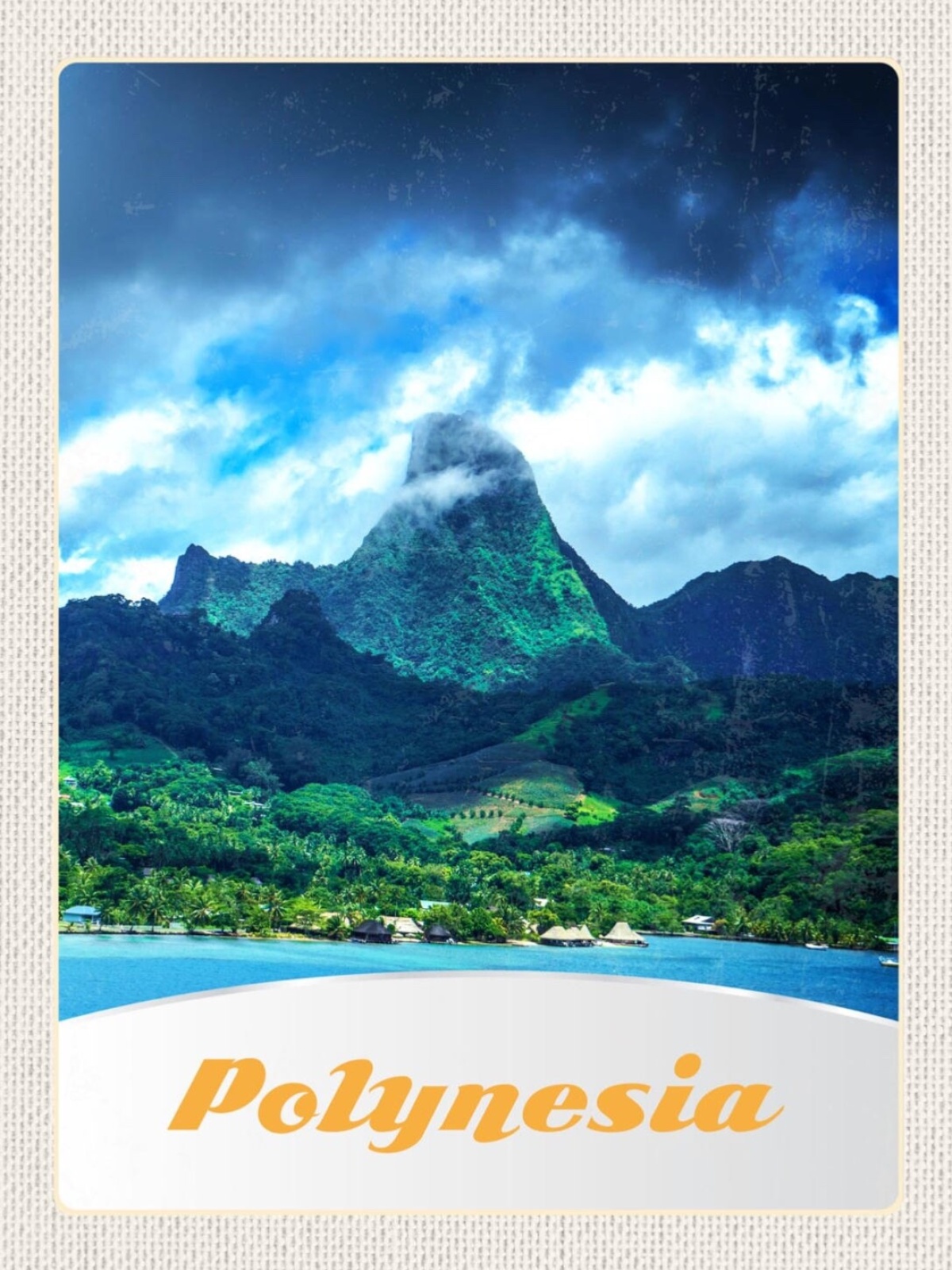 Schild Polynesia Polynesien Insel Meer Hafen Berg 12x18 20x30 30x40 Blech/Holz