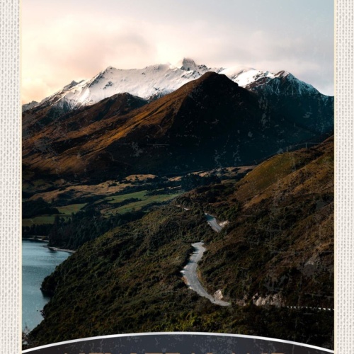 Schild New Zealand Neuseeland Landschaft Berg 12x18 20x30 30x40 Blech/Holz