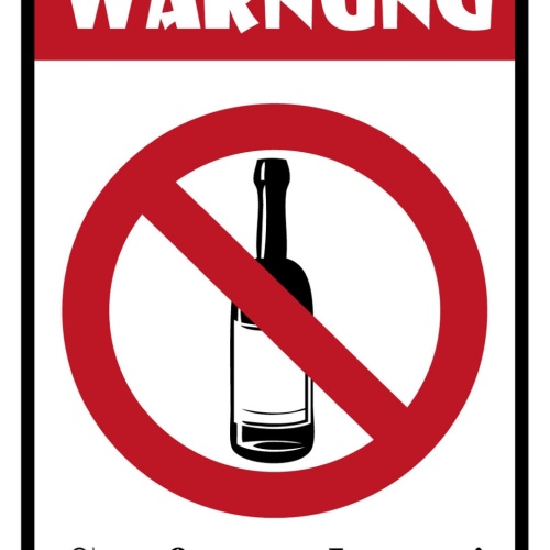 Schild Spruch Warnung Saufen verboten Alkohol Bier JW