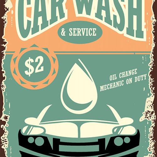 Schild Spruch Carwash and Service Autowaschanlage Comic JW