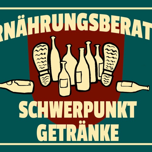 Schild Spruch Ernährungsberater Schwerpunkt Getränke Bier Alkohol JW