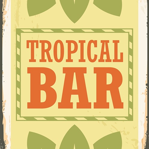 Schild Spruch Tropical Bar Alkohol JW