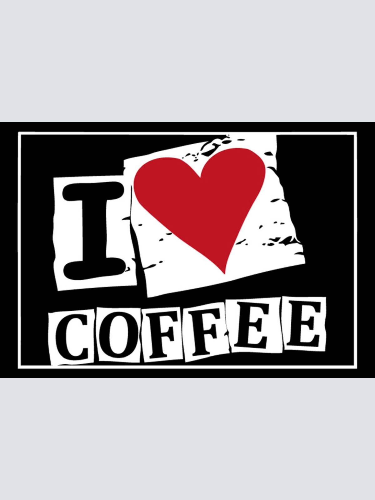 Schild Spruch I love coffee Ich liebe Kaffee JW