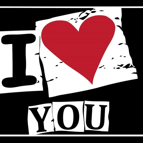 Schild Spruch I love you Ich liebe dich JW