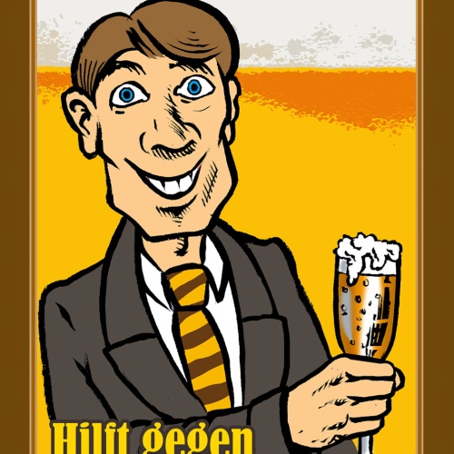 Schild Spruch Bier hilft gegen akute Realität Alkohol Comic JW