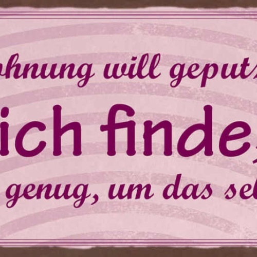 Schild Meine Wohnung Will Geputzt Werden Finde Sie Ist Groß Genug Selbst Zu Tun