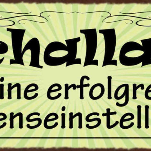 Schild Schallala Ist Eine Erfolgreiche Lebenseinstellung 27x10 Blech od.Holz
