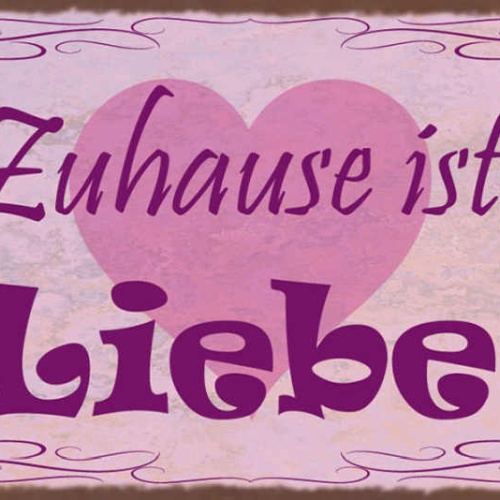Schild Zuhause Ist Wo Die Liebe Wohnt Ehe Familie Beziehung 27x10 Blech od.Holz