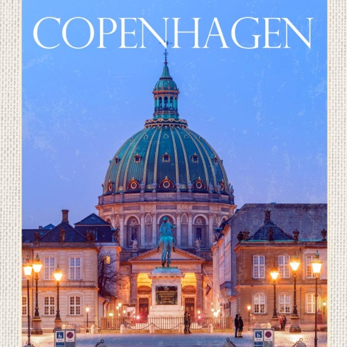 Schild Copenhagen Kopenhagen Dänemark Kirche 12x18 20x30 30x40 Blech od. Holz