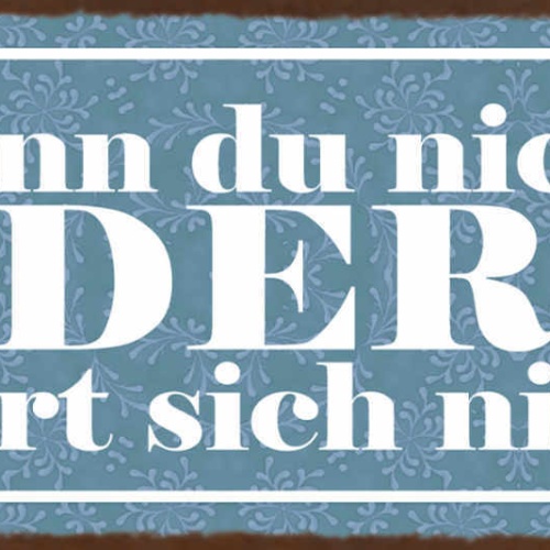 Schild Wenn Du Nichts Änderst Ändert Sich Nichts Leben 27x10 Blech od.Holz