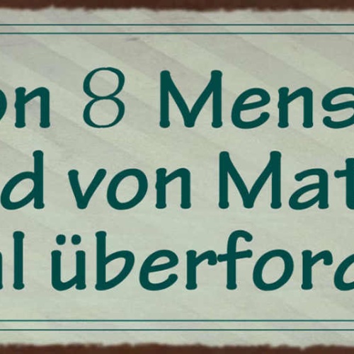 Schild 12 Von 8 Menschen Sind Von Mathe Total Überfordert 27x10 Blech od.Holz