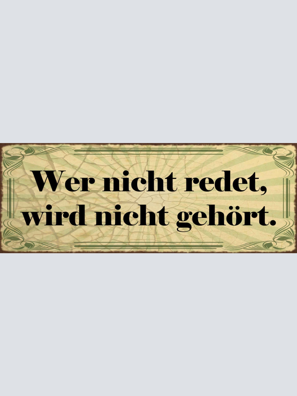 Schild Wer Nicht Redet Wird Nicht Gehört Kommunikation 27x10 Blech od.Holz