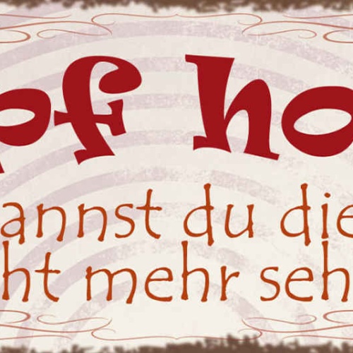 Schild Kopf Hoch Sonst Kannst Du Die Sterne Nicht Mehr Sehen 27x10 Blech od.Holz