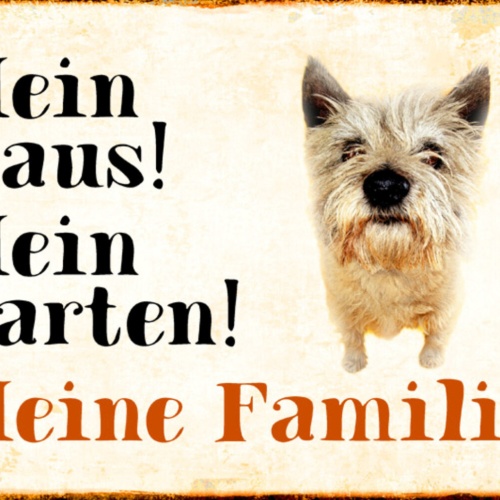 Schild Spruch Mein Haus Mein Garten Meine Familie Hund JW