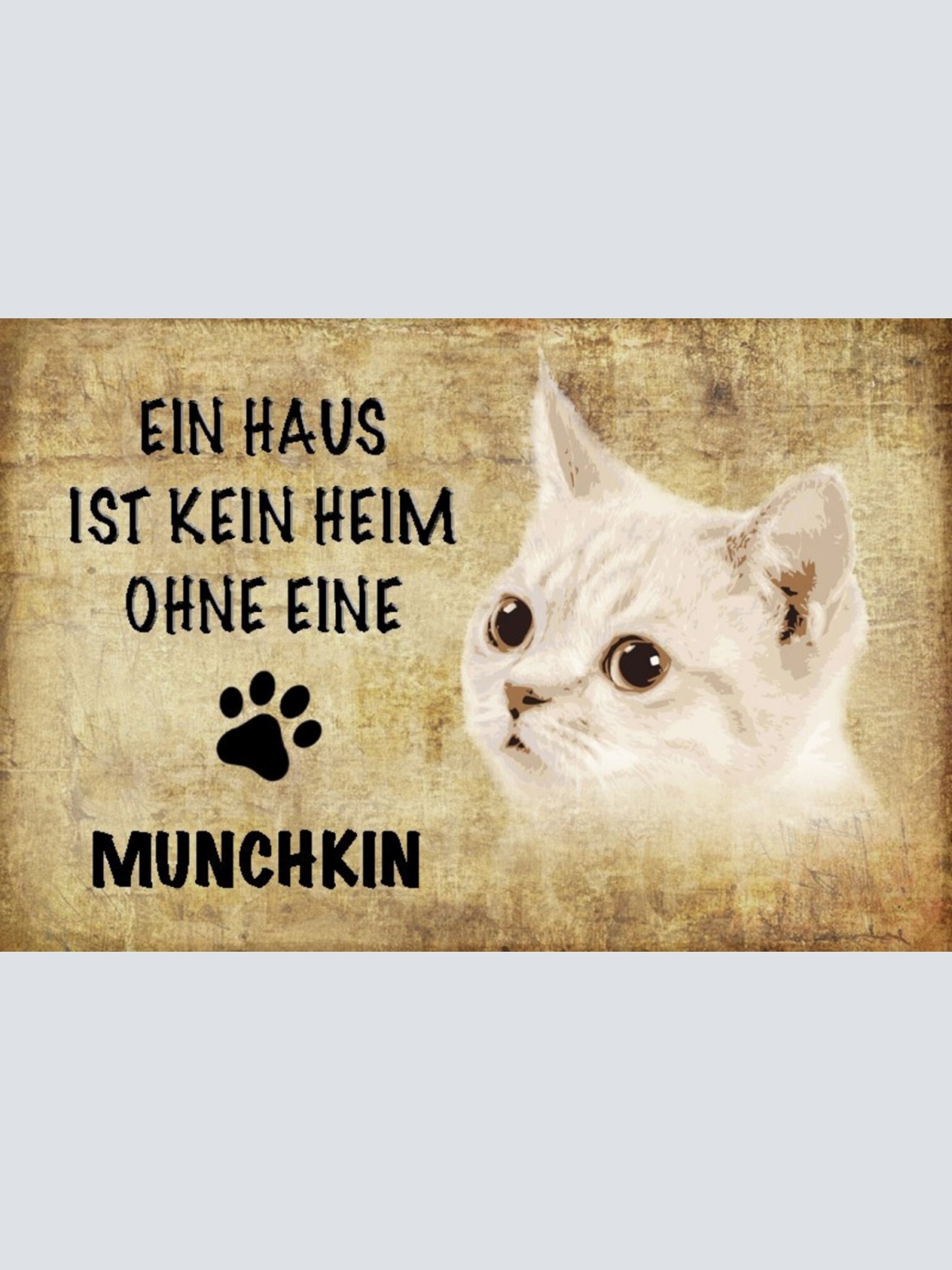 Schild Spruch Haus ist kein Heim ohne Munchkin Katze JW