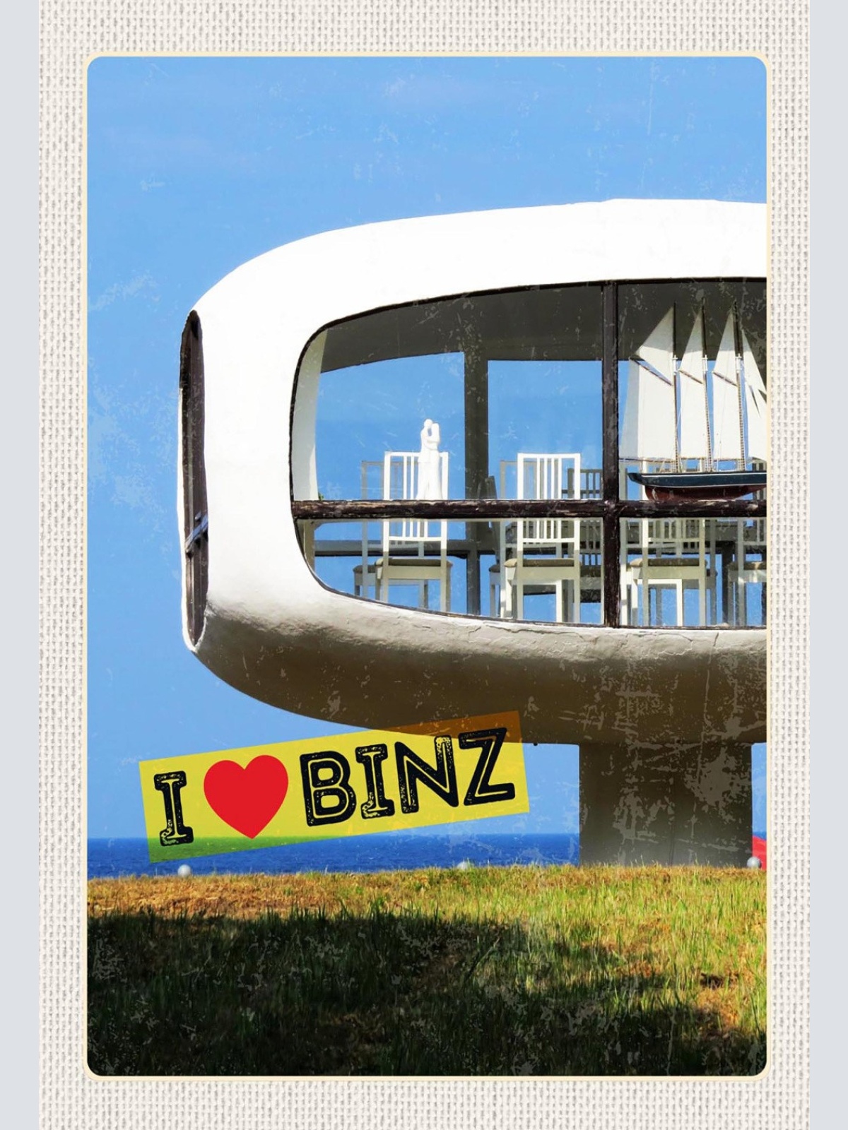 Schild Spruch I Love Binz Herz Designhaus Meer JW