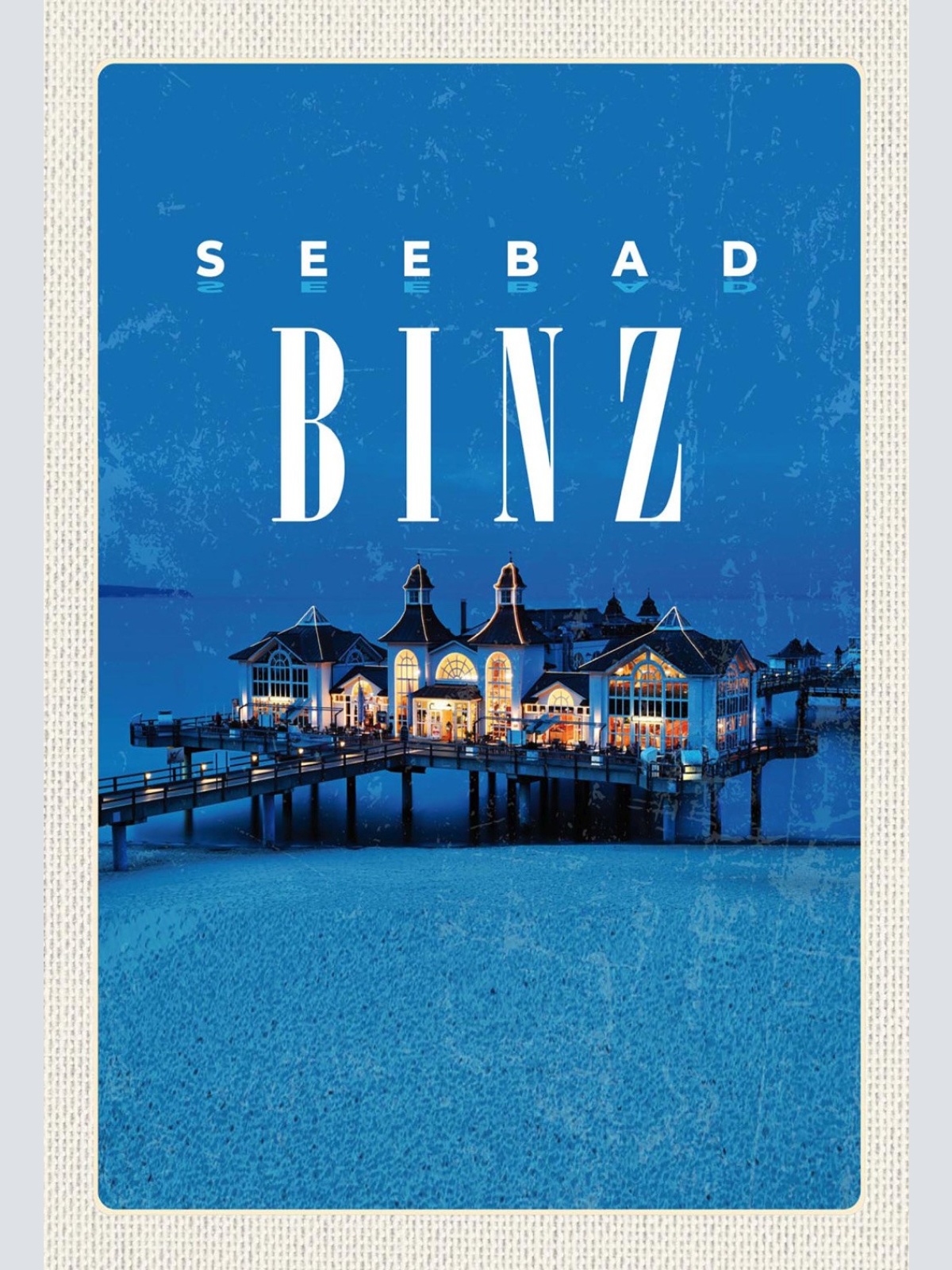 Schild Spruch Seebad Binz Strandhaus Meer Strand JW