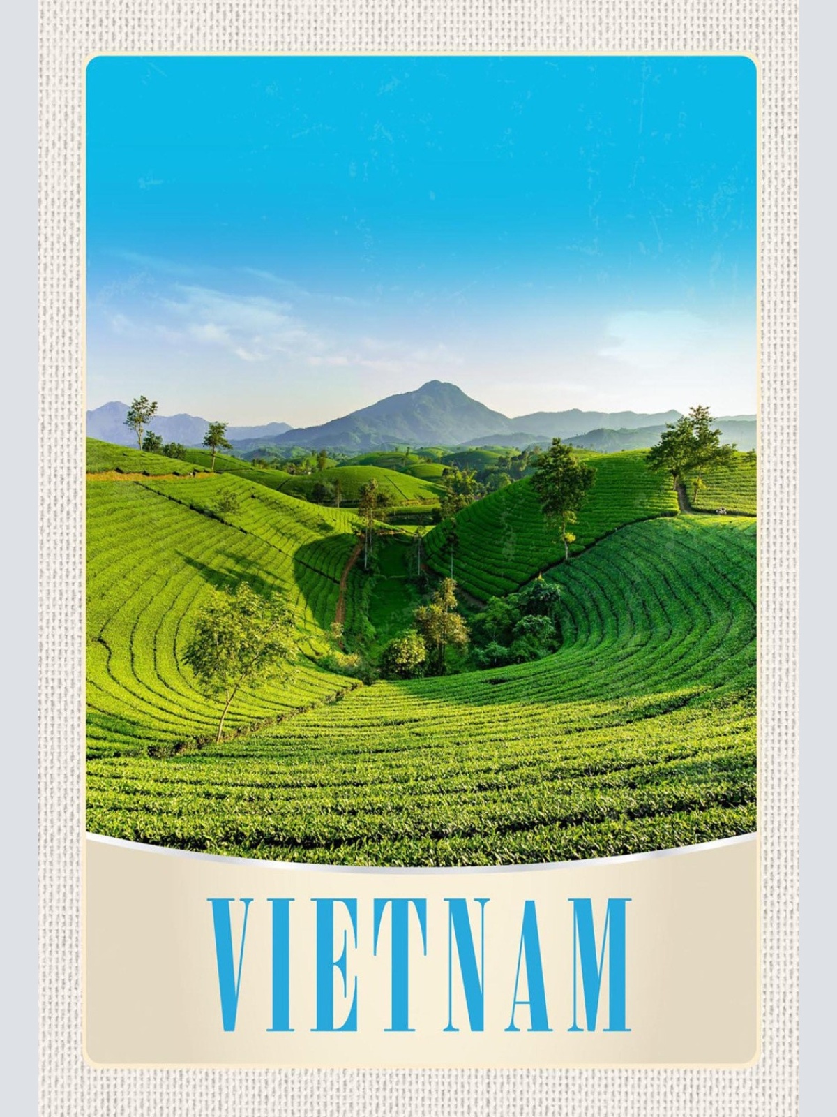 Schild Spruch Vietnam Terassen Plantage Berge JW