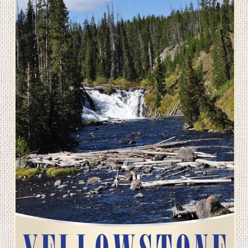 Schild Spruch Yellowstone Nationalpark United States of America USA Fluss JW