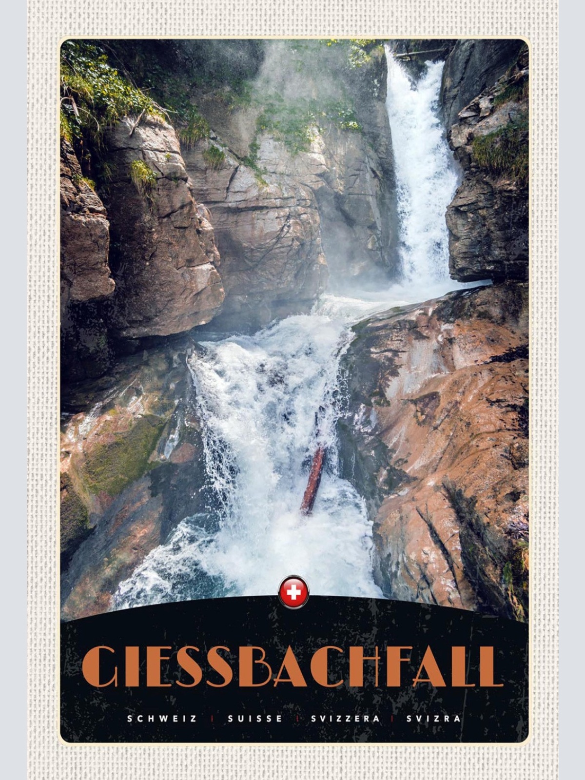 Schild Spruch Giessbachfall Wasserfall Switzerland Schweiz Klamm JW