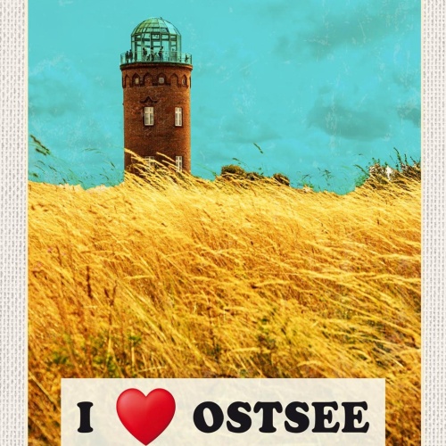 Schild Spruch I Love Ostsee Deutschland Meer Leuchtturm JW